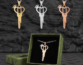 Custom Initial Necklace with Diamond-Cut Font,Queen Crown + Heart Charm | 24K Gold Plated 316L Steel | Tarnish & Fade Proof (Shown with 'M')