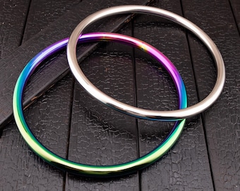 Silver/Rainbow Stainless Steel Basic Japanese Shibari Ring Suspension Bondage Gear Accessories Game Sex Toys for Couples