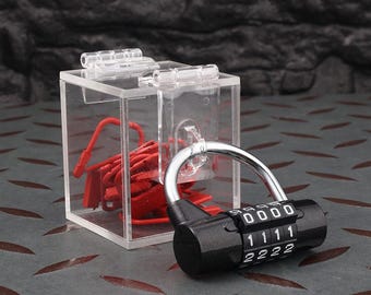 BDSM Key Storage Box: Password Lock Cage, Numbered Locks