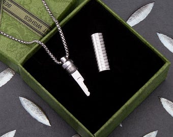 BDSM Secret Key Necklace: Stainless Steel Discreet Barrel Lock