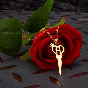 MATURE Crown Letter Heart Key Necklace - Letter Symbols Key Lockset Keyholder Cage Integrated Lock Accessory Key Necklace Adult Games Gifts