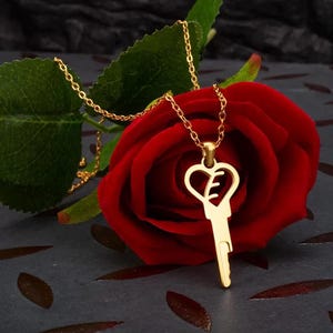 MATURE Artistic Fonts Letter Heart Key Necklace Symbols Key Lockset Keyholder Cage Integrated Lock Accessory Key Necklace Adult Games Gifts