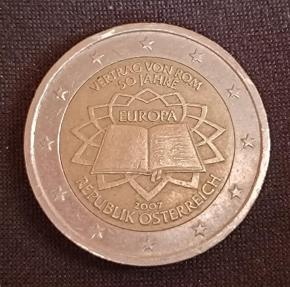2ユーロ硬貨 フランス 2007年 ローマ条約記念 UNC - Etsy 日本