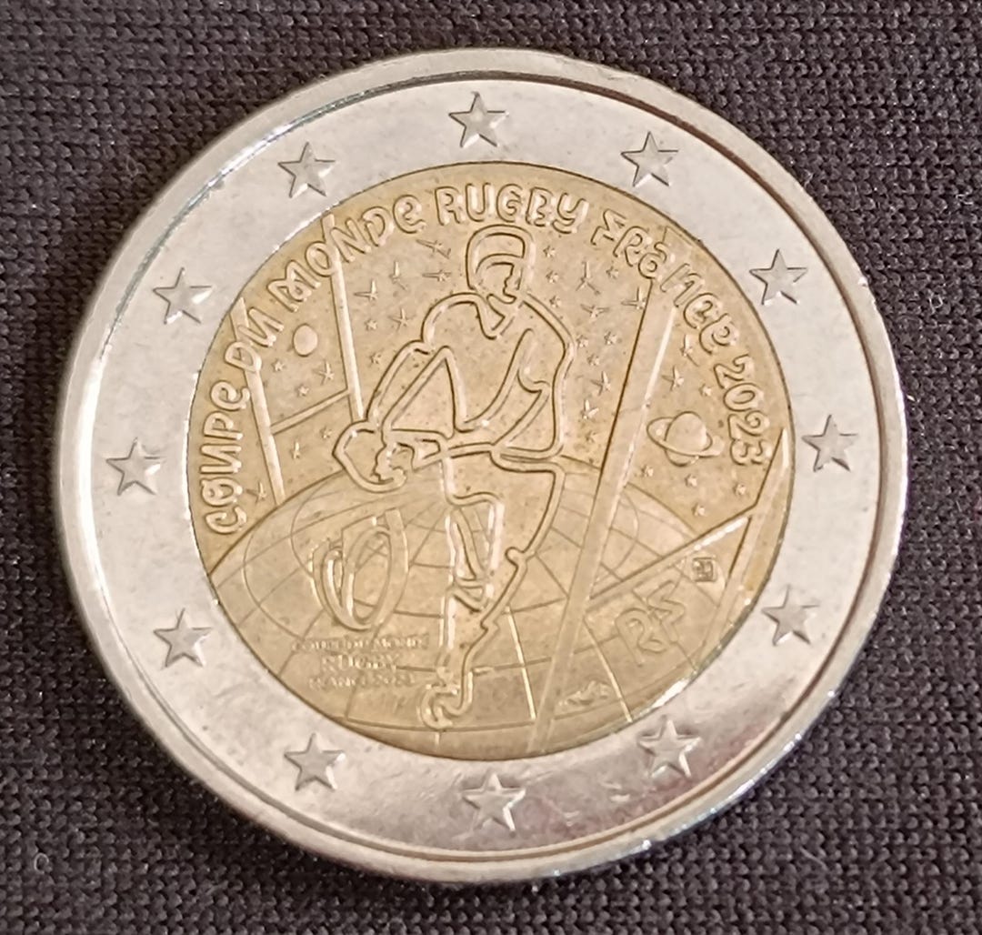 Pièce de 2 euros commémorative Coupe du Monde de Rugby 2023 - Etsy France