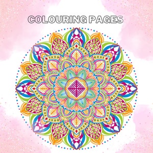 Printable Mandala Adult Colouring Pages Colouring Pages Mandala Patterns Floral Mandala Easy Coloring Book Instant Download Colouring Book
