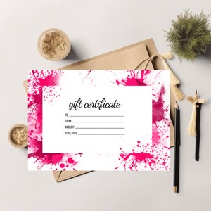 Gift Voucher, Gift Card, Editable Gift Voucher, Printable Gift Certificate, Editable Template, Personalised Gift Voucher, Instant Download