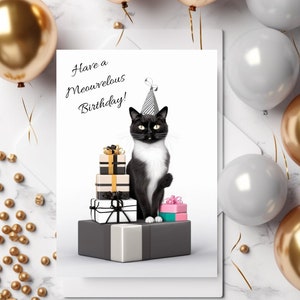 Gelukkige Verjaardag Verjaardagsdagkaart Kattenkaart Verjaardagskaart Groet Digitale Verjaardagskaarten Grappige Katten Pakket van vier verjaardagskaarten