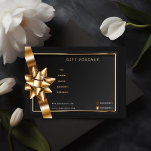 Editable Gift Voucher Template,Set of 4 , Gift Voucher Template,Modern Gift Certificate,Editable Gift Card,Instant Download, Gift Voucher