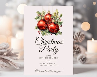 Editable Christmas Party Invitation Christmas Invitation Party Digital Christmas Party Invitation Party Invite Instant Download