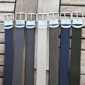 Rekbare riem 3 cm / rundleer, kan worden ingekort, flexibele, rekbare elastische riem.