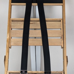 Hosenträger 3,5 cm breit mit 4 verstärkten Clips, einfarbige Hosenträger modern, stylisch, elast,stabile Hosenträger für Arbeit und Freizeit schwarz