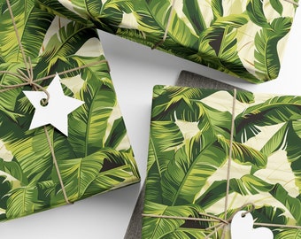 Gift Wrap Palm Leaf Luau Birthday Eco Wrapping Paper Party Present Summer Housewarming Anniversary Mother's Day Father's Day Beverly Hills