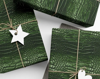 Gift Wrap Eco-Friendly Green Crocodile Wrapping Paper Alligator Present Wrap Paper Birthday Gift Housewarming Classy