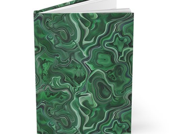 Notebook Marble Green Malachite Hardcover Journal Matte Gratitude Journal High School College Graduate Gift Friend Present Back to School