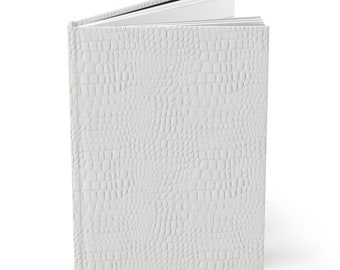 Notebook White Crocodile Alligator Gratitude Journal School Supplies Animal Print Gift Hardcover