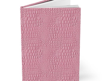 Notebook Pink Crocodile Alligator Gratitude Journal School  Animal Print Back to School College Gift Hardcover Barbiecore Diary Valentine