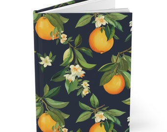 Hardcover Journal Matte in Orange Blossom Mimosa Print