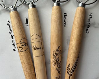 Batidor danés de 33 cm para masa madre, pan, pizza, galletas y postres.