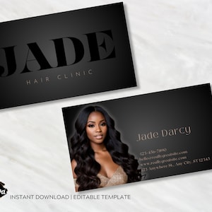 Elegant Minimal Hair Stylist Lash Tech Small Business Card Template Nail Stylist Business Card Template DIY Canva Minimalist Business Card
