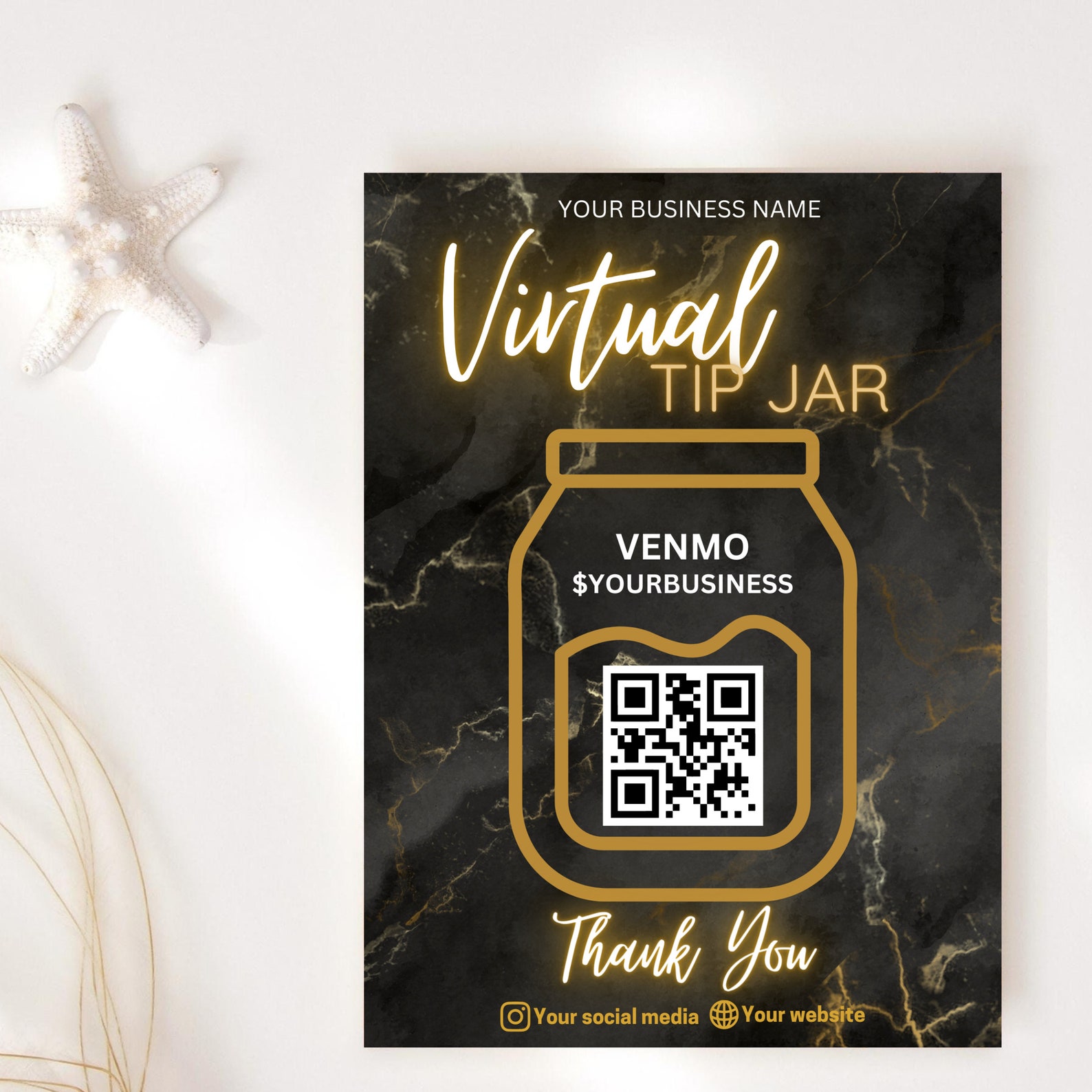 QR Code Printable Virtual Tip Jar Venmo Payment Sign QR Code Sign Canva ...