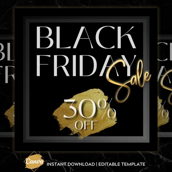 Black Friday Sale Flyer Template Instagram Post Black Friday Post Sale Flyer Bookings Shop Now IG Booking Black Friday IG Post Template DIY