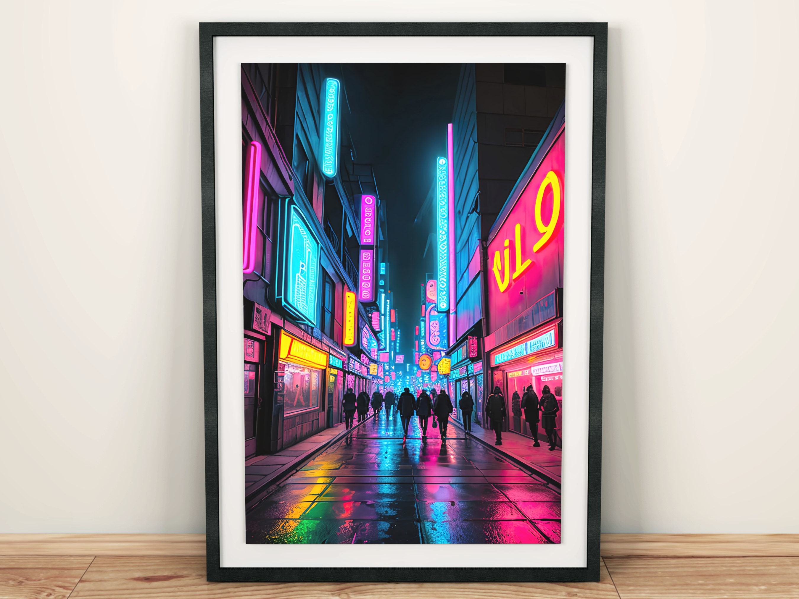 Neon Cyberpunk City Art Print Printable Cyberpunk Poster for - Etsy
