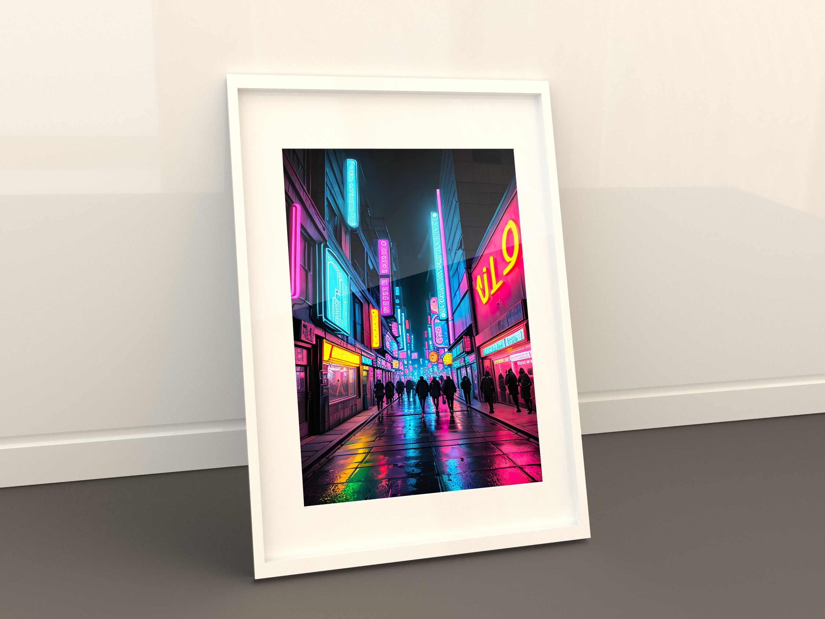 Neon Cyberpunk City Art Print Printable Cyberpunk Poster for - Etsy