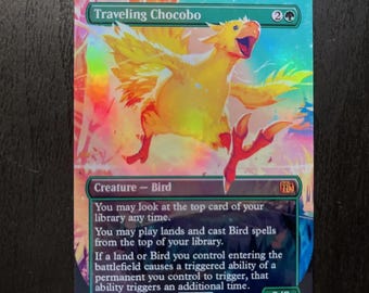 FF X MTG Holo Foil Proxy Card - Traveling Chocobo - Gold Foil
