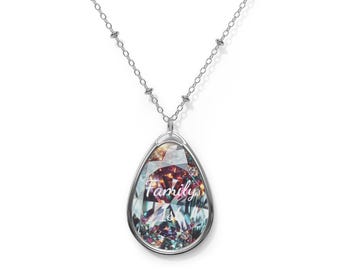 Collier à pendentif ovale Family First