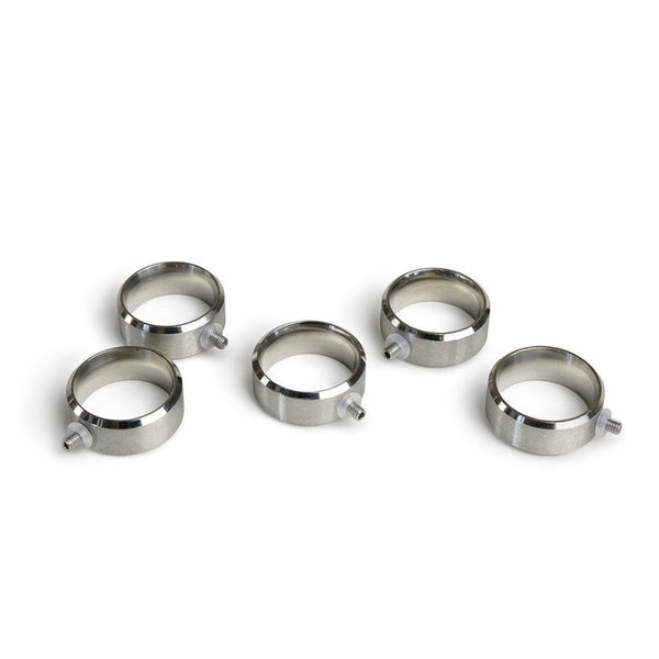 Stainless steel interchangeable ring and threaded pin with 2.5 mm thread, 5 pieces