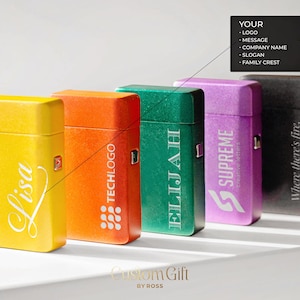 Rechargeable USB Windproof Lighter Custom - Personalized Electric Engraved Lighter Luxury Gift for Him, Corporate Gift with Logo or Initials