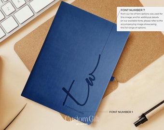 Personalized A5 Vegan Leather Journal: Engraved Hardback Notebook
