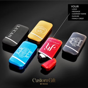 Windproof Personalized Lighters - Engraved Electric Rechargeable USB Arc Lighters for Men Gifts Smokers Gadgets Accessories Gift Box