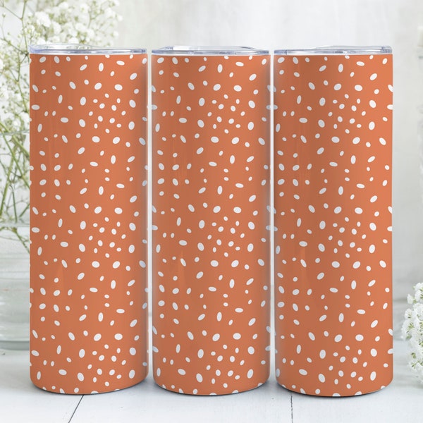 Red Dots Design - Dotty Spotty Instant Download 20 oz Skinny Tumbler Wrap Designs - Tapered and Straight Template for Sublimation PNG