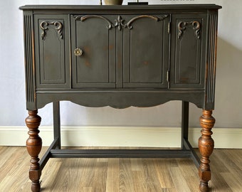 SOLD*****Distressed black buffet