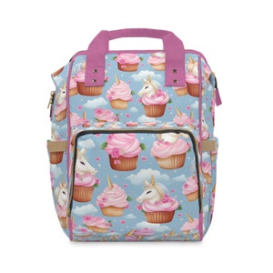 Kawaii Unicorn Diaper Backpack | Multifunctional Bag | Adorable & Practical | Ambrelda Designs