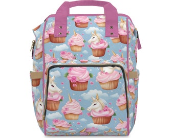 Kawaii Unicorn Diaper Backpack | Multifunctional Bag | Adorable & Practical | Ambrelda Designs