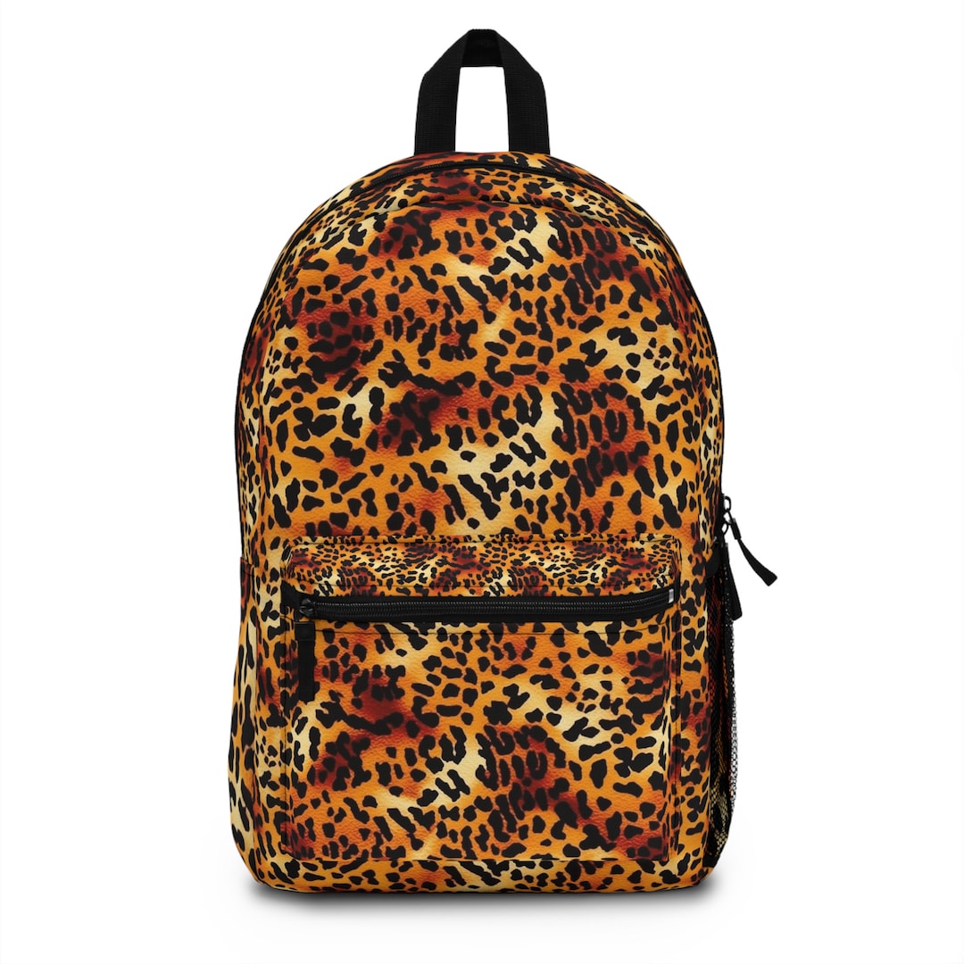 Leopard Print Backpack Stylish and Versatile Bag for Everyday Etsy