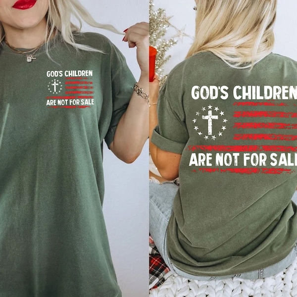Gods Children Are Not For Sale Shirt, Ende des Menschenhandels, Retro christliches USA-Flaggen-Shirt, Rettet die Kinder-T-Shirt, Menschenrecht-T-Shirt