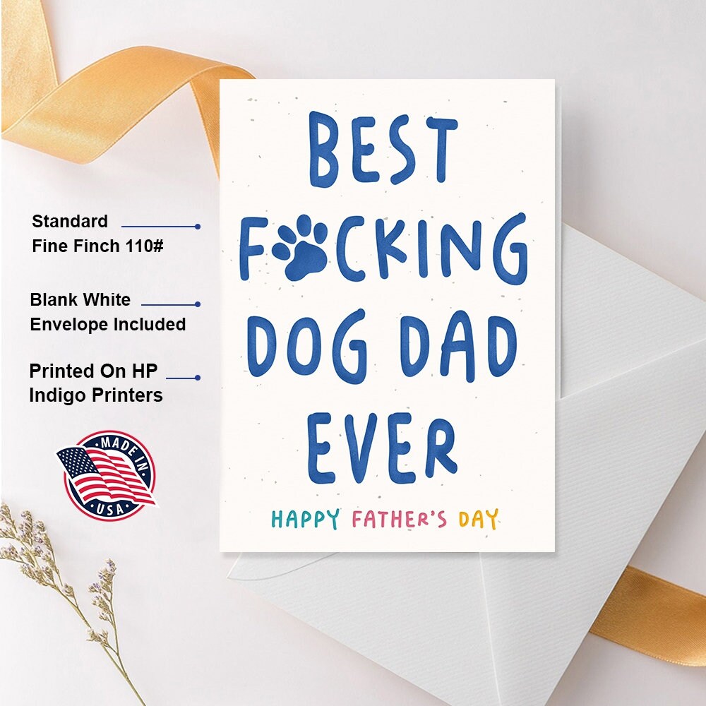 Personalized Card Best Dog Dad Ever Funny Fathers Day Gifts Etsy