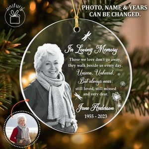 Custom Photo Memorial Ornament In Loving Memory Christmas Ornament Personalized Memorial Christmas Ornaments Acrylic Ornament Those We Love