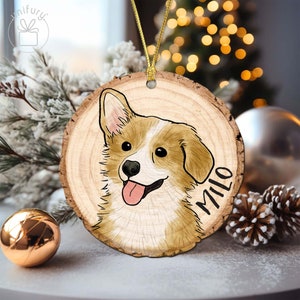 Custom Dog Photo Ornament For Christmas Gifts, Wooden Ornament Dog Lover Gifts, Pet Picture Ornament Dog Christmas Gift Ideas, Pet Face image 2