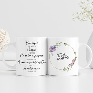 Personalized Christian Coffee Mug Bible Study Gift, Inspirational Mug For Christian Gift, Positive Coffee Mug Gifts, Bible Verse