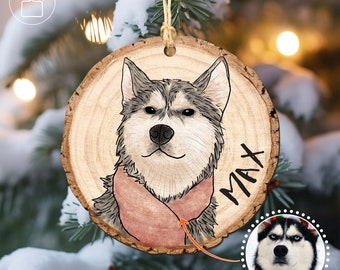 Custom Dog Photo Ornament For Christmas Gifts, Wooden Ornament Dog Lover Gifts, Pet Picture Ornament Dog Christmas Gift Ideas, Pet Face 2