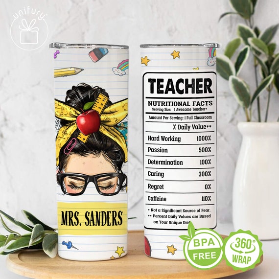 Personalized Teacher Teacher Love Teacher Life Skinny Tumbler, Custom -  Unifury