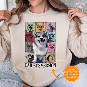 Custom Dog Portrait Sweater, Pet Face And Pet Name Sweatshirt, Custom Pet Portrait Sweatshirt, Dog Pullover Dog Sweatshirt Dog Mom Gift