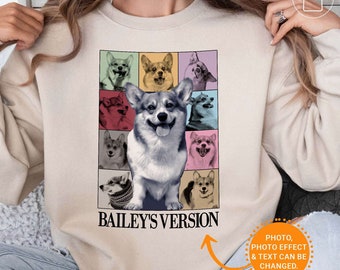 Custom Dog Portrait Sweater, Pet Face And Pet Name Sweatshirt, Custom Pet Portrait Sweatshirt, Dog Pullover Dog Sweatshirt Dog Mom Gift