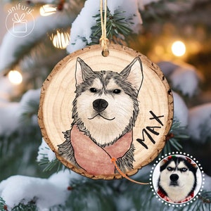 Custom Dog Photo Ornament For Christmas Gifts, Wooden Ornament Dog Lover Gifts, Pet Picture Ornament Dog Christmas Gift Ideas, Pet Face image 6