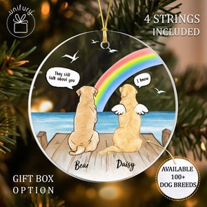 Custom Dog Memorial Ornament For Pet Loss Gifts, Acrylic Dog Ornament For Loss Sympathy Gift Dog Ornament Pet Remembrance Gift Still Talk