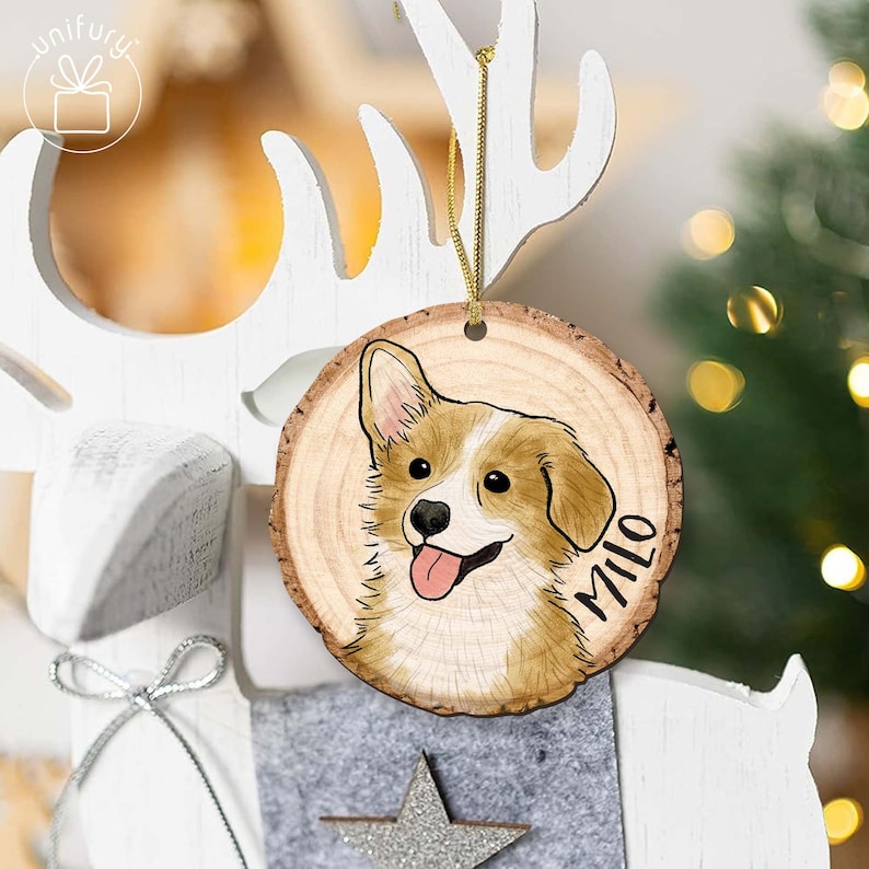Custom Dog Photo Ornament For Christmas Gifts, Wooden Ornament Dog Lover Gifts, Pet Picture Ornament Dog Christmas Gift Ideas, Pet Face image 5